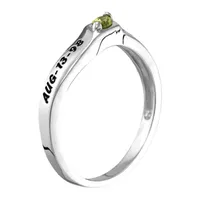 Personalized Womens Simulated Multi Color Stone Sterling Silver Stackable Ring