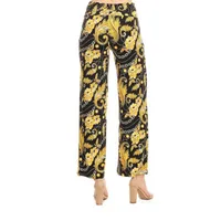 White Mark Womens Mid Rise Wide Leg Palazzo Pant