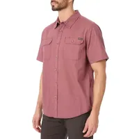 Smiths Workwear Sandwashed Mens Regular Fit Short Sleeve Button-Down Shirt