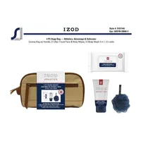 IZOD Athletics 4 Pc Canvas Dopp Bag Travel Toiletry Set