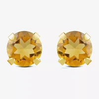 Gemstone 10K Gold 6mm Round Stud Earrings