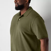 St. John's Bay Premium Stretch Big and Tall Mens Regular Fit Short Sleeve Polo Shirt