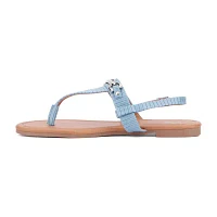 New York & Company Womens Angelica T-Strap Flat Sandals