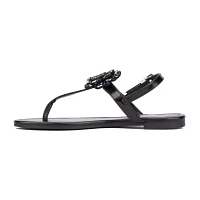 New York & Company Womens Ailis T-Strap Flat Sandals