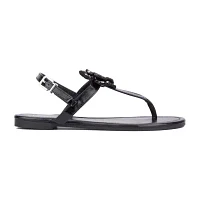 New York & Company Womens Ailis T-Strap Flat Sandals