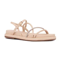 New York & Company Womens Gabi Adjustable Strap Flat Sandals