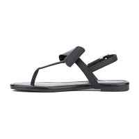 New York & Company Womens Abril T-Strap Flat Sandals