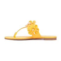 New York & Company Womens Liana T-Strap Flat Sandals
