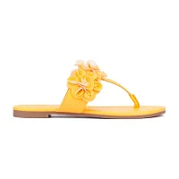 New York & Company Womens Liana T-Strap Flat Sandals