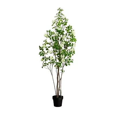 Nearly Natural 6' Dogwood With Real Touch Leaves Artificial Plant