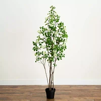 Nearly Natural 6' Dogwood With Real Touch Leaves Artificial Plant