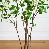 Nearly Natural 6' Dogwood With Real Touch Leaves Artificial Plant