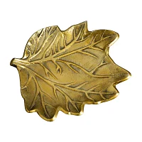 Nearly Natural 10" Gold Tree Of Life Leaf Decorative Tray