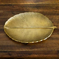 Nearly Natural 16" Gold Leaf Decorative Tray