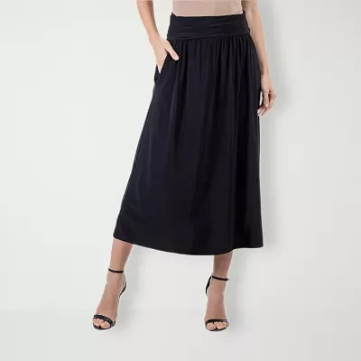 24seven Comfort Apparel Womens Stretch Fabric Maxi Skirt