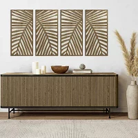 Madison Park Birch Palms Two-Tone Wood Panel 2-pc. Wall Art Sets