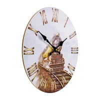 Northlight 12" Battery Operated Roman Numeral Train Wall Clock