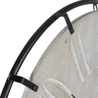 Northlight 23.5" Black Metal And Wood Country Rustic Wall Clock