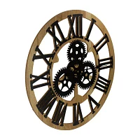 Northlight 24" Battery Operated Roman Numeral With Cogs Wall Clock