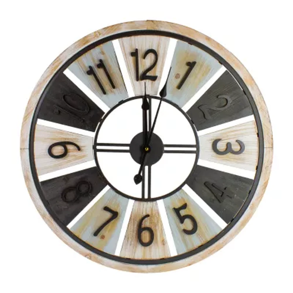 Northlight 28" Whitewashed Wall Clock