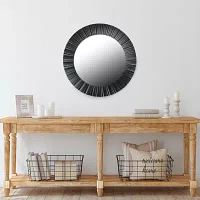 Northlight 20" Black Contemporary Fluted Wall Mirror