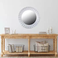 Northlight 20" Silver Contemporary Fluted Round Wall Mirror