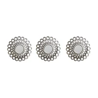 Northlight 10" Gray Cascading Angular Orb Round Wall Mirror