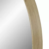 Northlight 13" Gold With Woodgrain Finish Round Wall Mirror