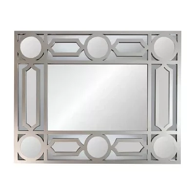 Northlight 29.5" Gray Framed Geometric Design Rectangular Wall Mirror