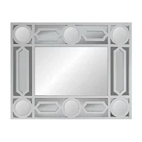 Northlight 29.5" White Framed Geometric Openwork Rectangular Wall Mirror