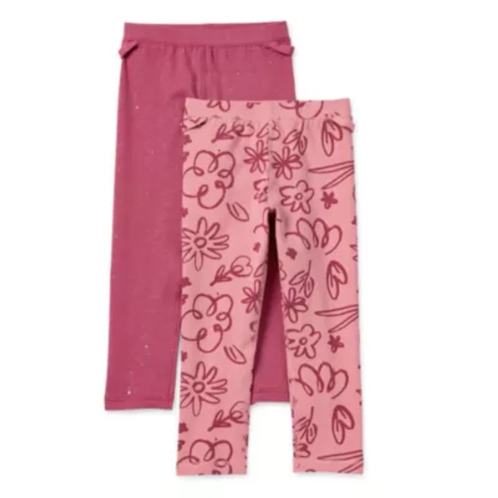 Okie Dokie Toddler Girls Adaptive 2-pc. Easy-on + Easy-off Skinny Full Length Leggings