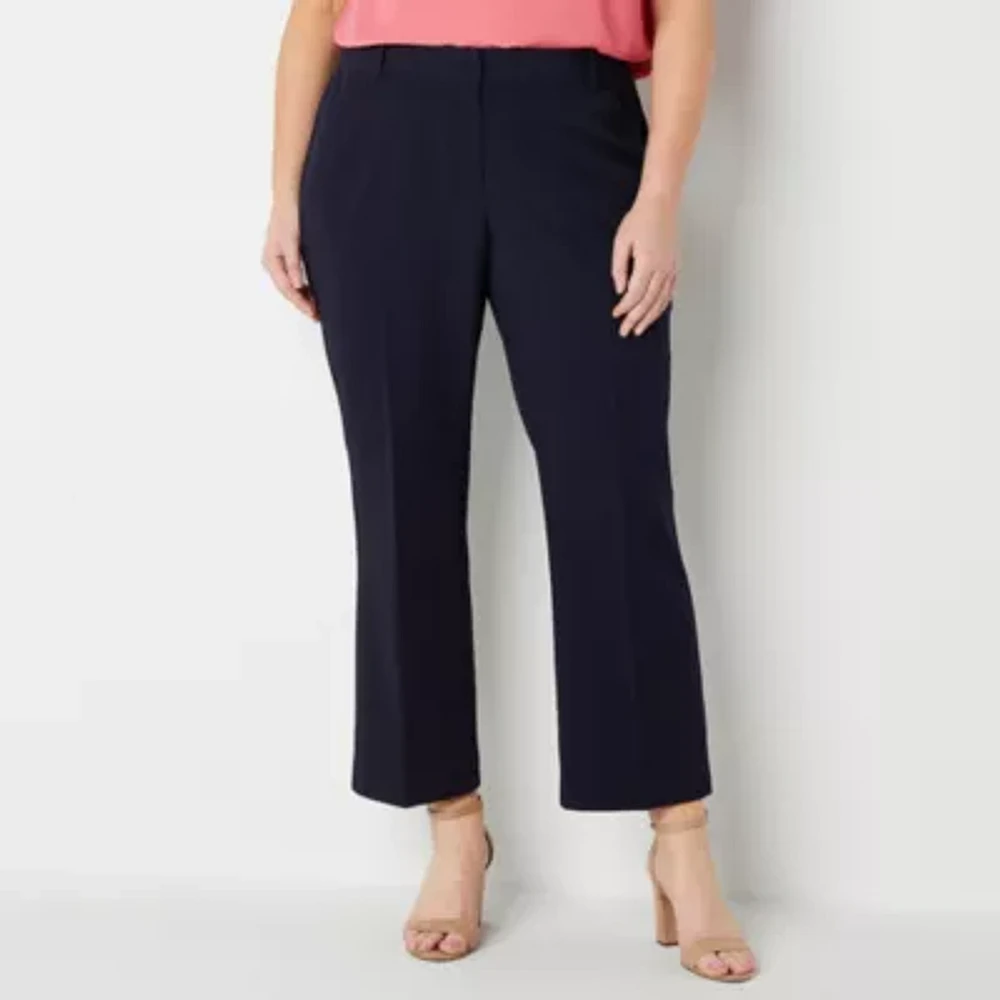 Liz Claiborne-Plus Audra Womens Curvy Fit Straight Trouser