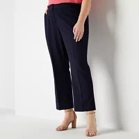 Liz Claiborne-Plus Audra Womens Curvy Fit Straight Trouser