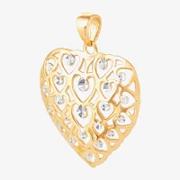 Womens 14K Gold Heart Pendant