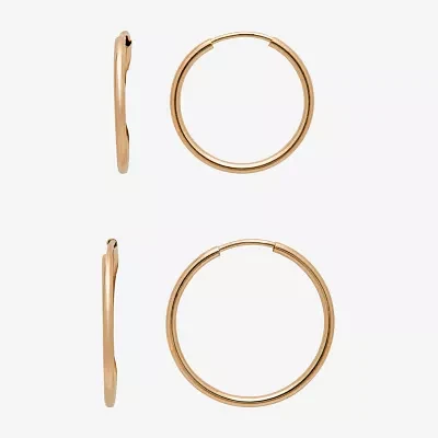 Gold Theory Gold Tone Round 2 Pair Earring Set