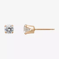 Gold Theory White Cubic Zirconia Gold Tone Round 3 Pair Earring Set