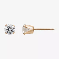 Gold Theory White Cubic Zirconia Gold Tone Round 3 Pair Earring Set