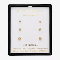 Gold Theory Gold Tone Round 3 Pair Earring Set
