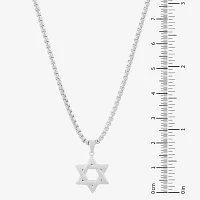 Star Of David Womens Sterling Silver Star Pendant Necklace