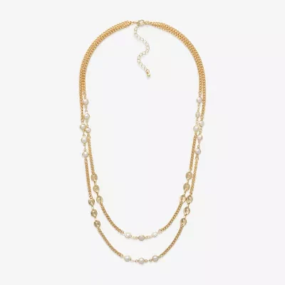 Mixit Gold Tone White Gold Tone Strand Necklace