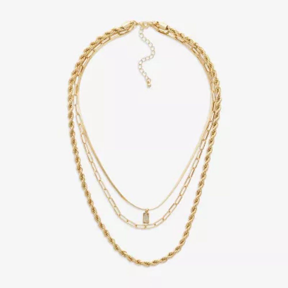 Mixit Hypoallergenic Gold Tone Gold Tone Strand Necklace