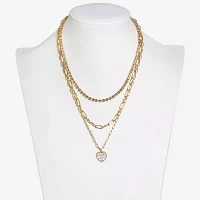 Mixit Hypoallergenic Gold Tone Cubic Zirconia Gold Tone Strand Necklace