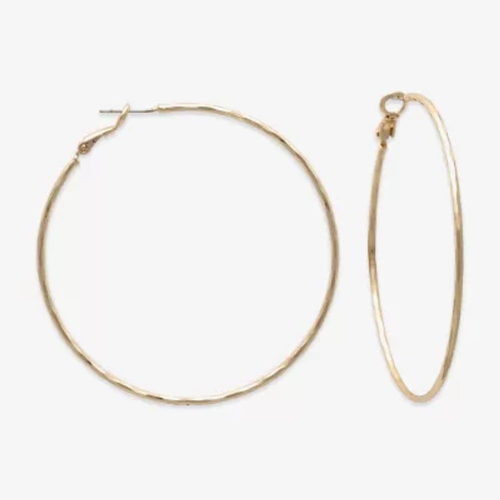 Bold Elements Gold Tone 2.3mm Hoop Earrings