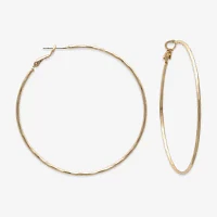 Bold Elements Gold Tone 2.3mm Hoop Earrings