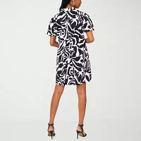 MSK Womens Short Sleeve Abstract Shift Dress