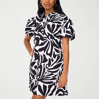 MSK Womens Short Sleeve Abstract Shift Dress