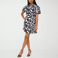 MSK Womens Short Sleeve Abstract Shift Dress