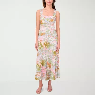 MSK Womens Sleeveless Abstract Maxi Dress