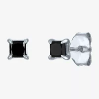 1/2 CT. T.W. Natural Black Diamond 10K White Gold 4mm Stud Earrings