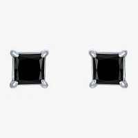 1 CT. T.W. Natural Black Diamond 10K White Gold 5mm Stud Earrings